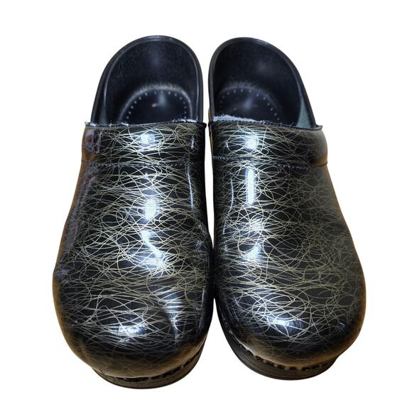 Dansko Black Gold Scribble Professional Comfort Clog Size 38 US Womens7.5 - Picture 1 of 8